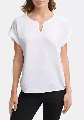商品Calvin Klein|Women's Dolman Sleeve Keyhole Top,价格¥224,第1张图片