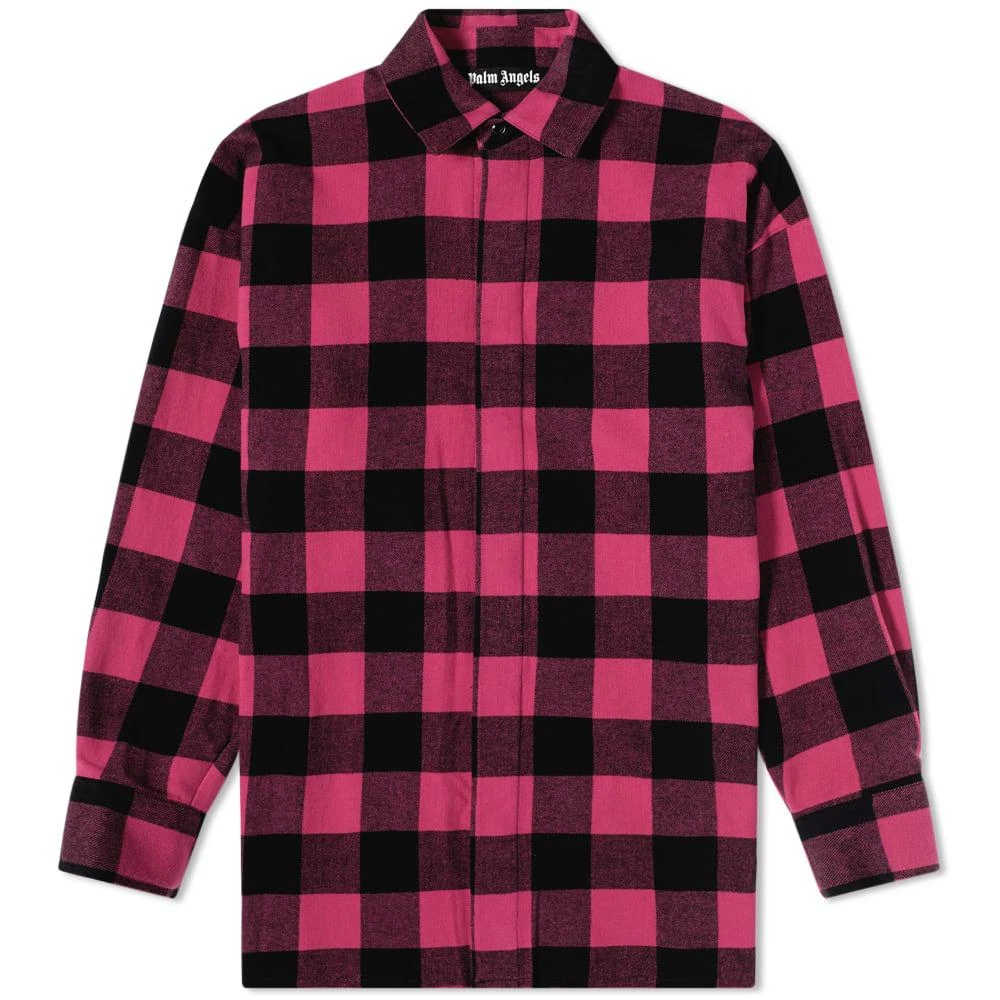 商品Palm Angels|Palm Angels Curved Logo Overshirt,价格¥1956,第1张图片