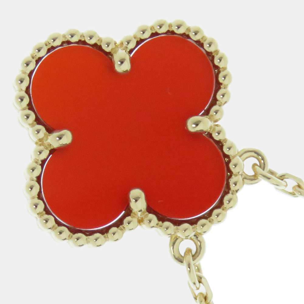 商品[二手商品] Van Cleef & Arpels|Van Cleef & Arpels Vintage Alhambra 18K Yellow Gold Carnelian Necklace,价格¥20345,第5张图片详细描述