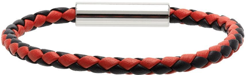 商品Marni|Red & Black Braided Bracelet,价格¥427,第6张图片详细描述