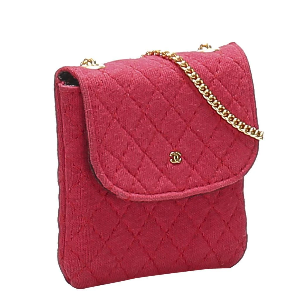 商品[二手商品] Chanel|Chanel Red Cotton CC Mini Shoulder Bag,价格¥6491,第2张图片详细描述