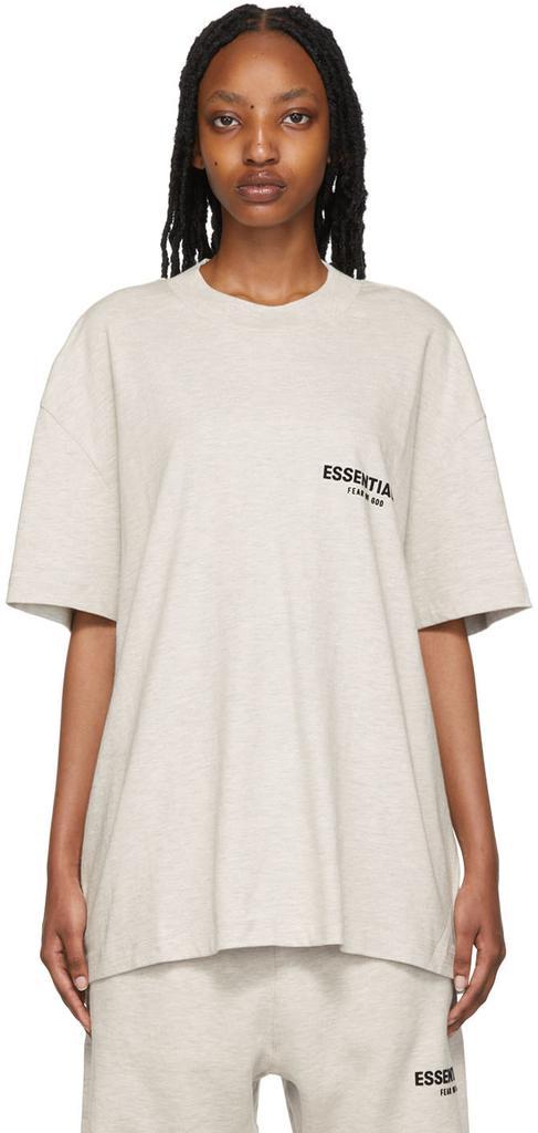 商品Essentials| Essentials 灰白色棉质 T 恤,价格¥297,第1张图片
