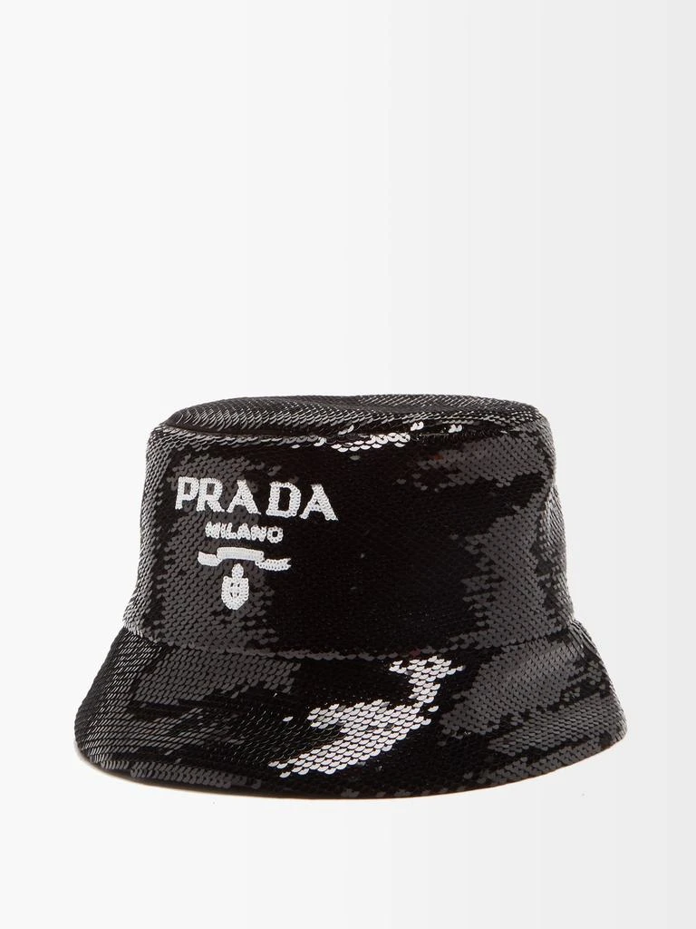 商品Prada|Logo sequinned bucket hat,价格¥4202,第1张图片