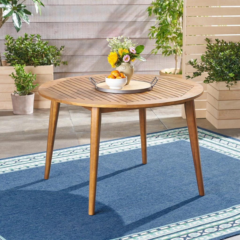 商品Streamdale Furniture|Streamdale Modern Acacia Wood Outdoor Dining Table,价格¥4870,第4张图片详细描述