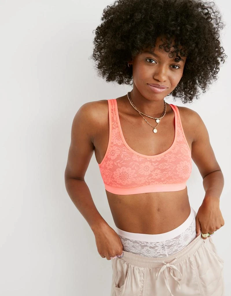 商品Aerie|SMOOTHEZ Lace Scoop Bralette,价格¥106,第4张图片详细描述