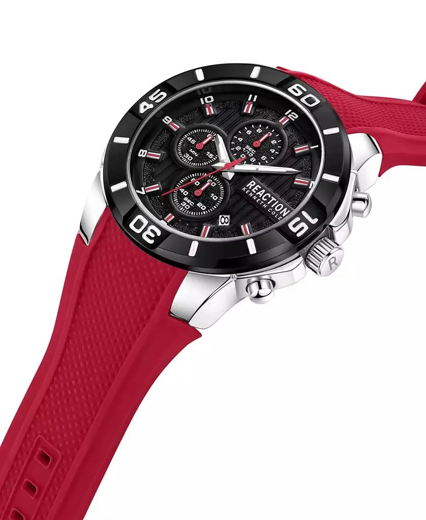 商品Kenneth Cole|Men's Dress Sport Red Silicon Strap Watch, 48mm,价格¥710,第2张图片详细描述