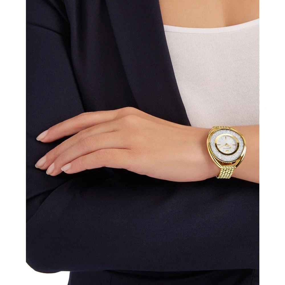 商品Swarovski|Women's Swiss Crystalline Crystal Accent Gold-Tone Stainless Steel Mesh Bracelet Watch 43mm,价格¥2986,第2张图片详细描述