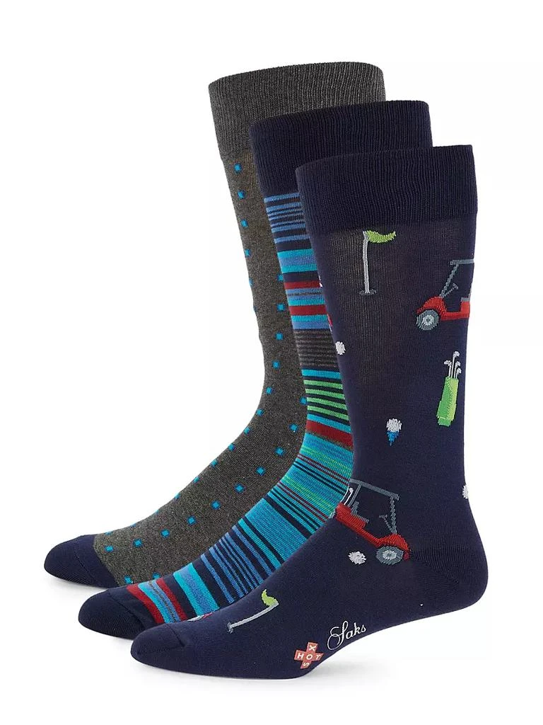 商品Saks Fifth Avenue|Collection by HOTSOX Golf Socks 3-Pack Set,价格¥360,第1张图片