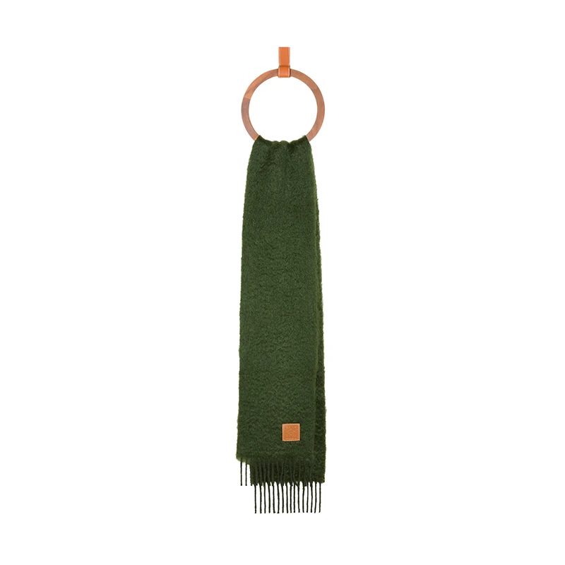 罗意威23新款 男女通用马海毛羊毛带皮革标围巾（三色可选） 商品