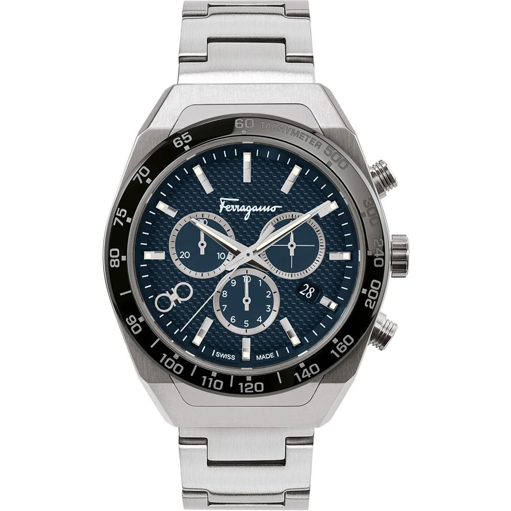 商品Salvatore Ferragamo|Ferragamo Men's Swiss SLX Chronograph Stainless Steel Bracelet Watch 43mm,价格¥8910,第1张图片