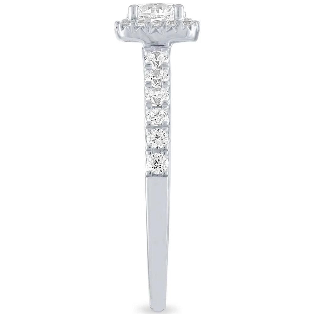 商品Macy's|Diamond Two-Tone Halo Engagement Ring (1 ct. t.w.) in 14k White and Rose Gold,价格¥23919,第3张图片详细描述
