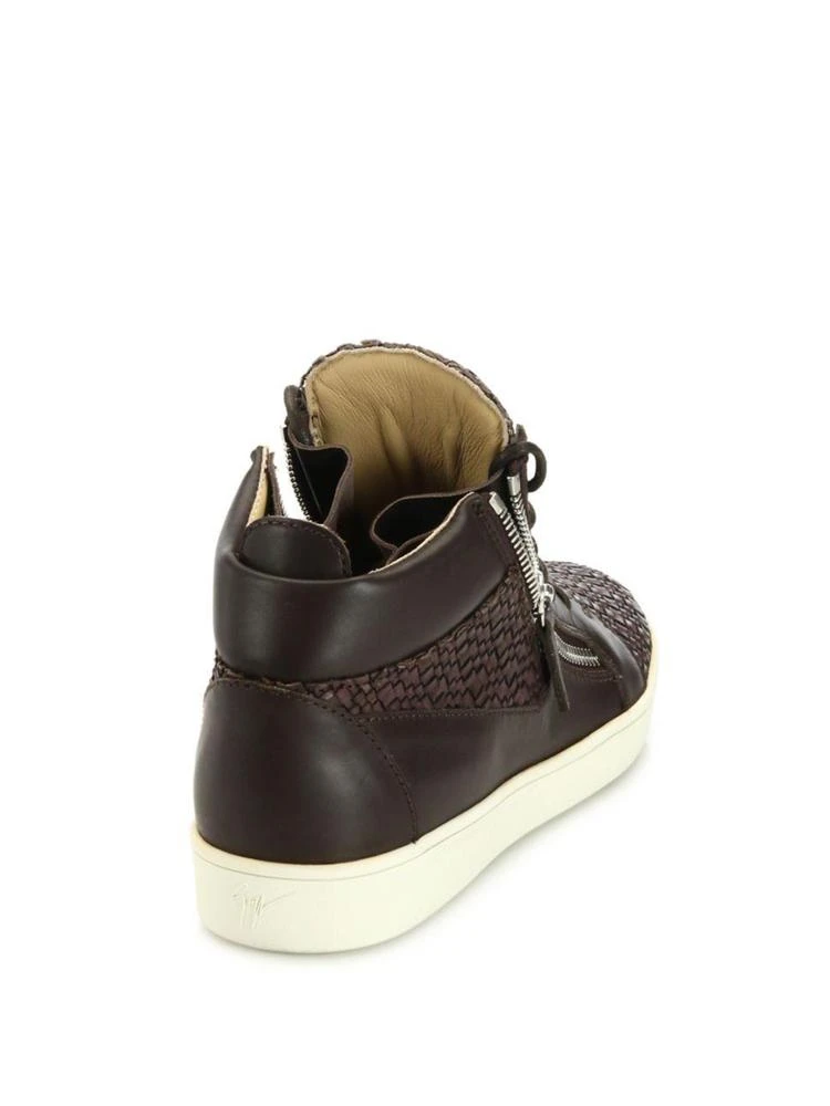 商品Giuseppe Zanotti|Woven Leather Mid-Top Sneakers,价格¥3731,第2张图片详细描述