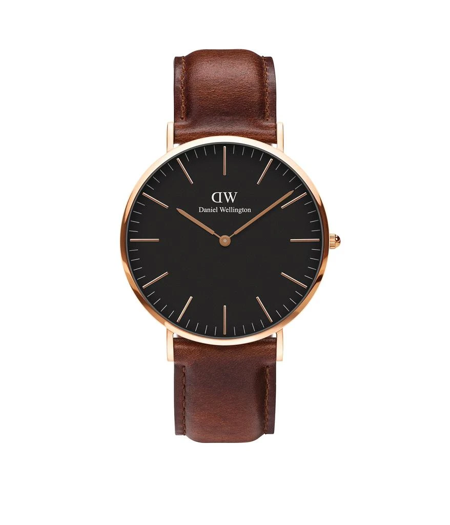 商品Daniel Wellington|40 mm Classic St Mawes Leather Watch,价格¥1076,第1张图片