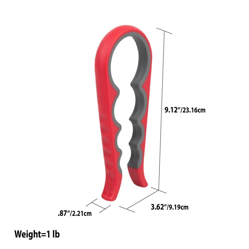 Home Basics Plastic Multi-Function Jar Opener, Red 商品