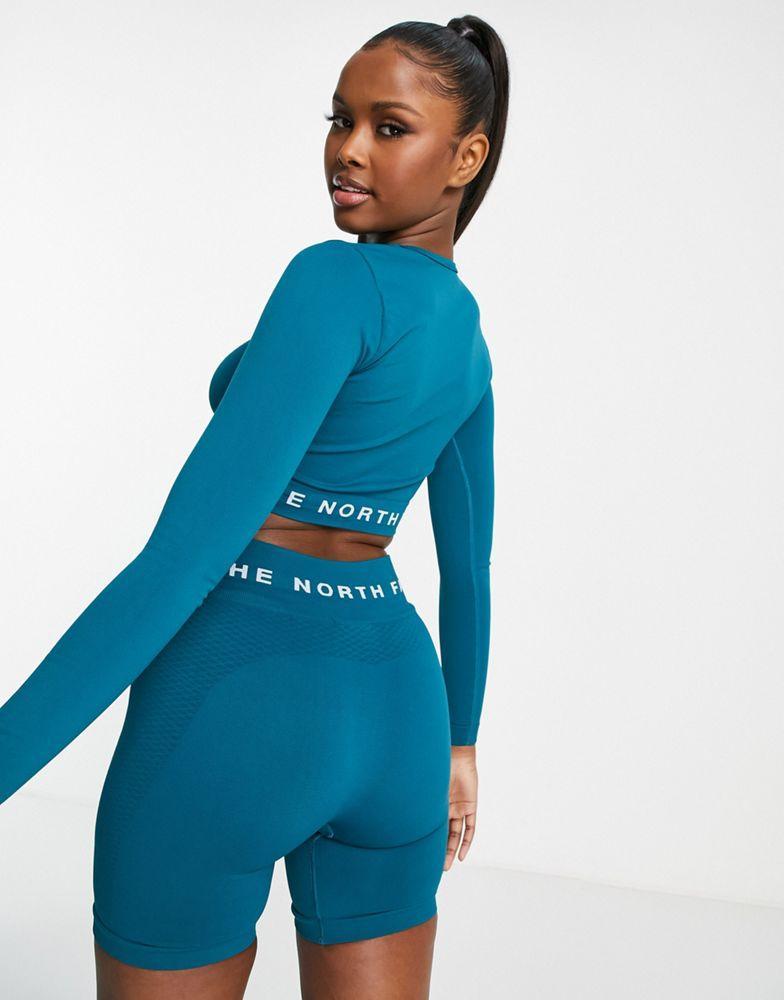 商品The North Face|The North Face Training Seamless long sleeve top in teal Exclusive at ASOS,价格¥241,第4张图片详细描述