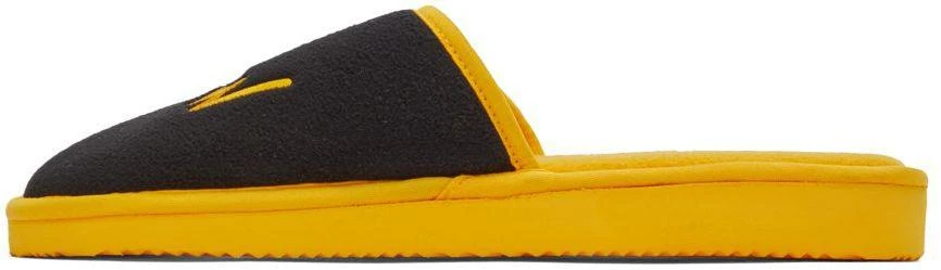 商品Drew House|SSENSE Exclusive Black & Yellow Scribble Slippers,价格¥156,第3张图片详细描述