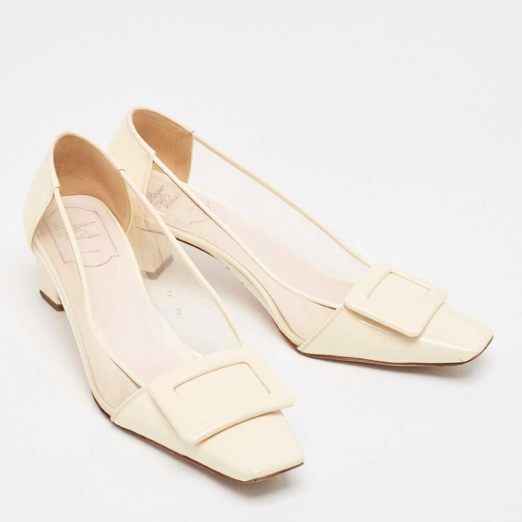 商品[二手商品] Roger Vivier|Roger Vivier  Cream PVC and Patent Belle Vivier Pumps Size  37.5,价格¥2005,第4张图片详细描述