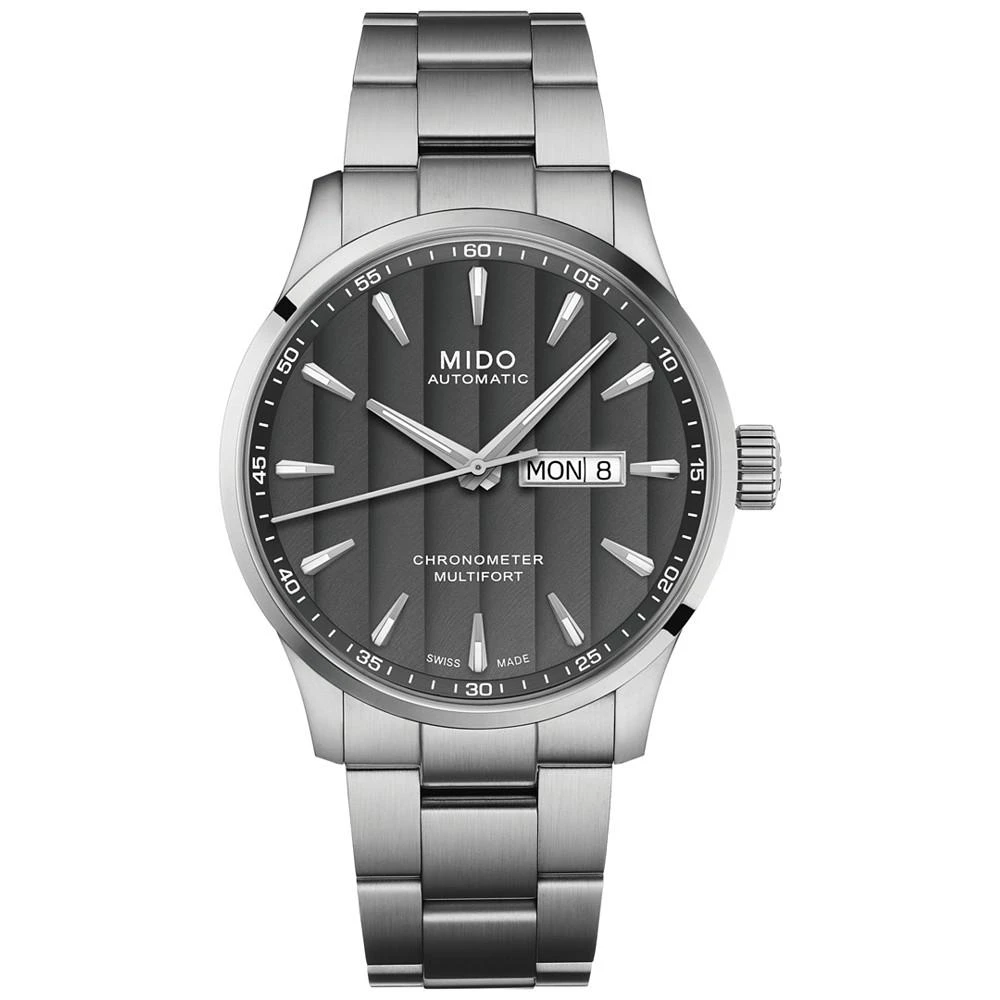 商品MIDO|Men's Swiss Automatic Multifort Chronometer Stainless Steel Bracelet Watch 42mm,价格¥10120,第1张图片