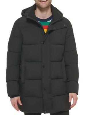 商品Calvin Klein|Quilted Hooded Longline Puffer Jacket,价格¥717,第3张图片详细描述