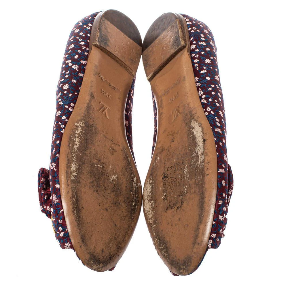Louis Vuitton Multicolor Print Fabric Catania Floral Peep Toe Flats Size39.5 商品
