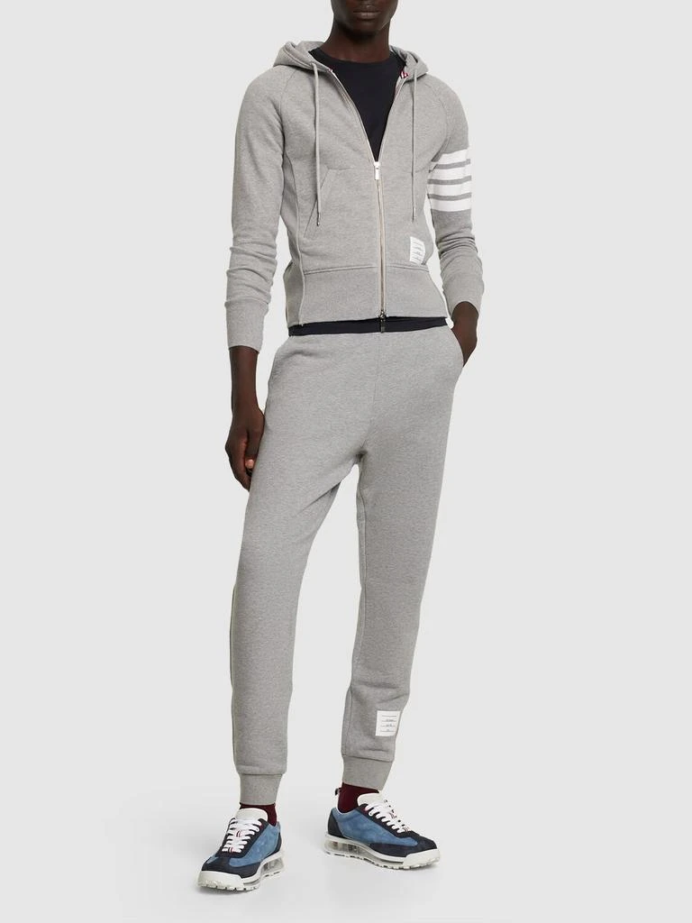 商品Thom Browne|Zip-up Stripes Cotton Sweatshirt Hoodie,价格¥6595,第1张图片详细描述