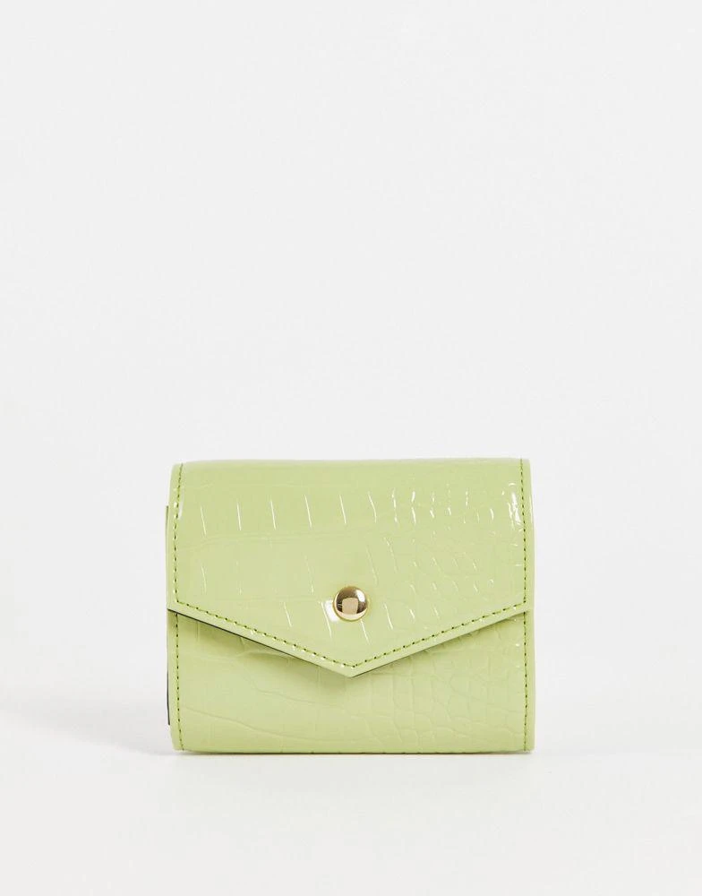 商品ASOS|ASOS DESIGN envelope purse in green croc,价格¥78,第1张图片