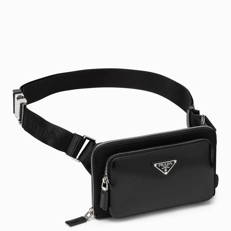 商品Prada|Black leather shoulder bag,价格¥11966,第3张图片详细描述