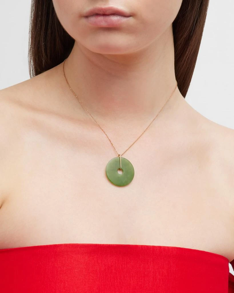 商品Ginette NY|18K Rose Gold Donut Jade On Chain Necklace,价格¥8550,第2张图片详细描述