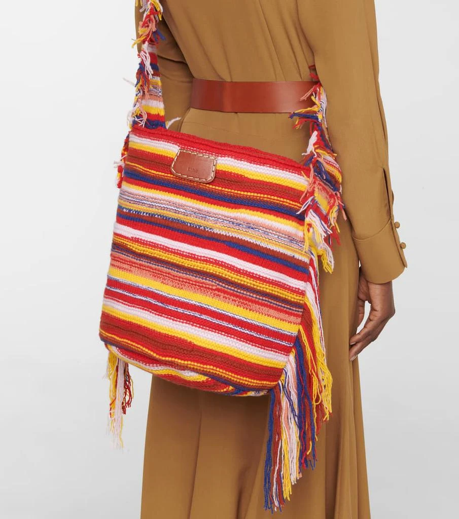 商品Chloé|Jorge striped cashmere-blend bucket bag,价格¥13191,第2张图片详细描述