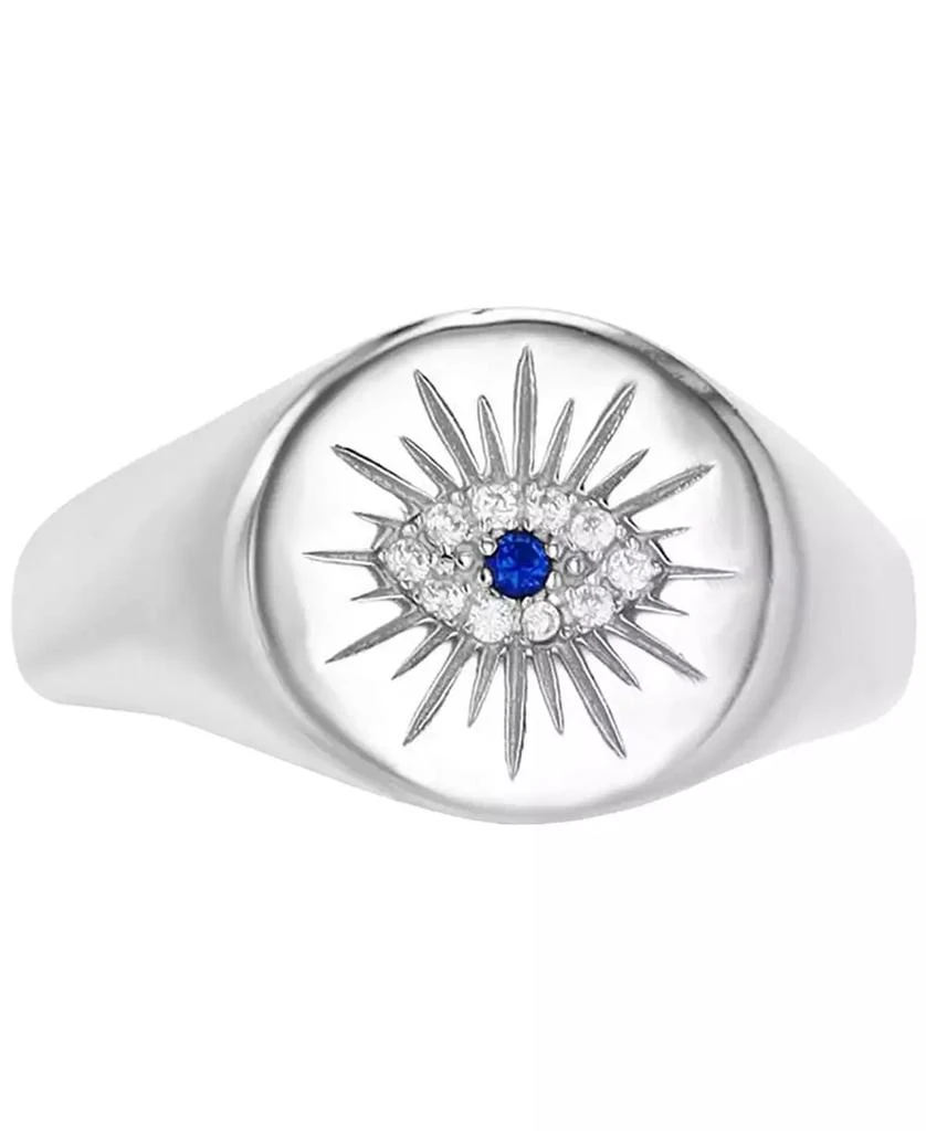 商品Macy's|Cubic Zirconia & Lab Grown Blue Spinel Accent Evil Eye Ring in Sterling Silver,价格¥178,第1张图片