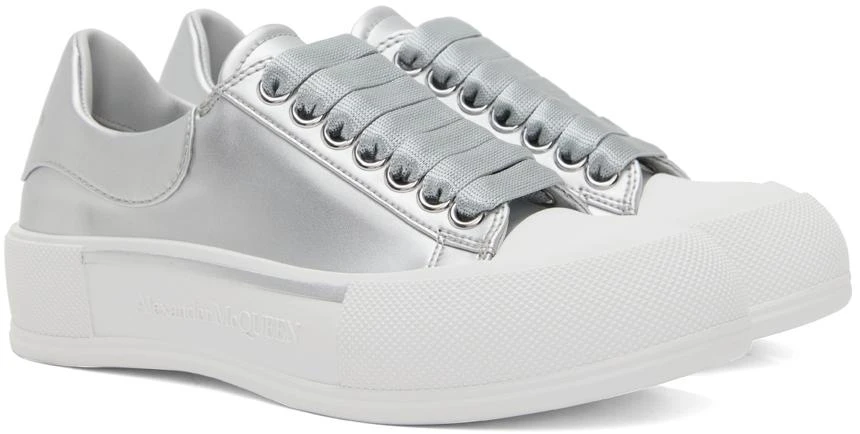 商品Alexander McQueen|Silver Deck Plimsoll Sneakers,价格¥1557,第4张图片详细描述