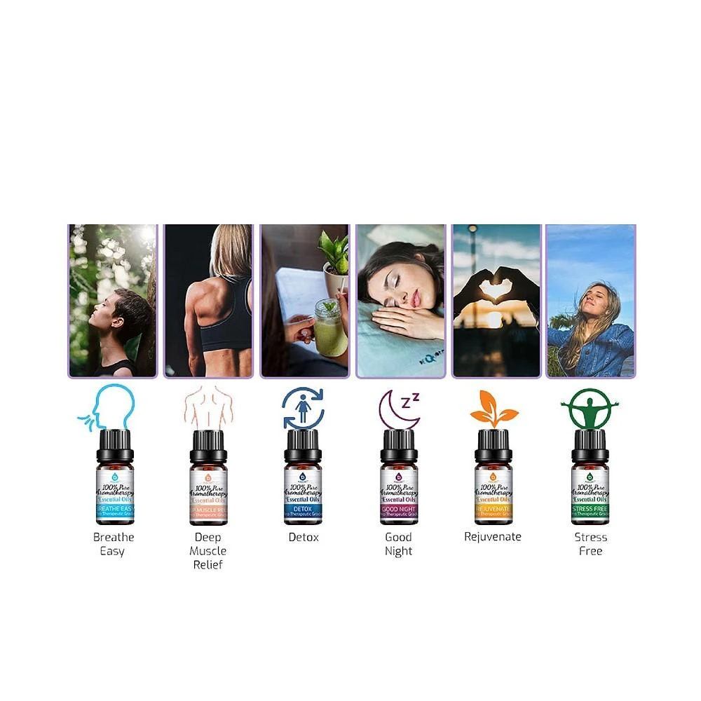 商品PURSONIC|6 Pack of 100% Pure Essential Aromatherapy Oils Blends,价格¥127,第2张图片详细描述