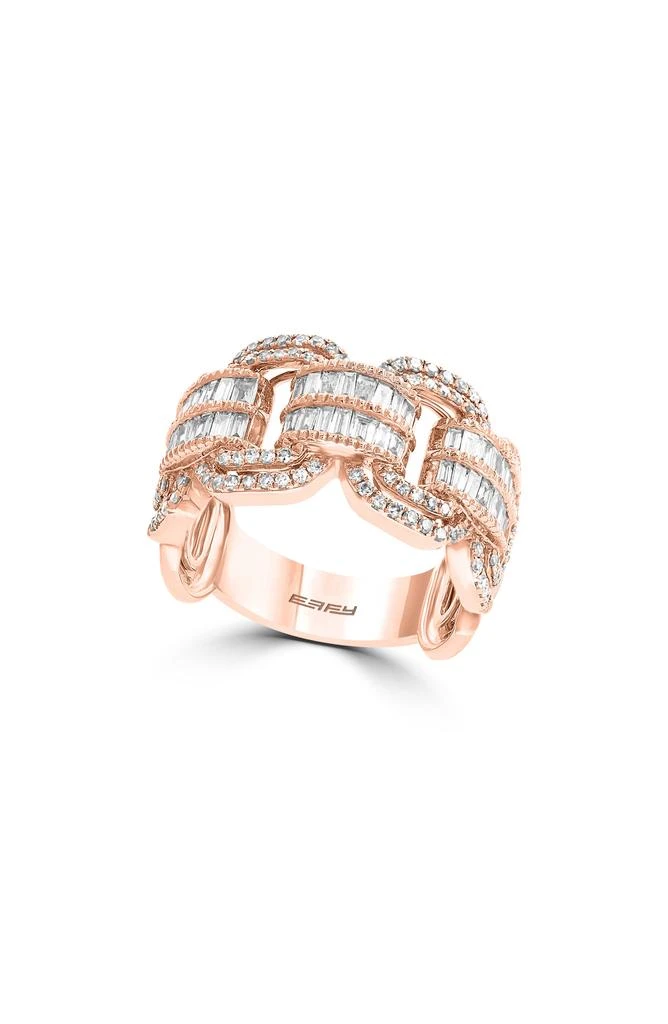 商品Effy|14K Rose Gold Baguette Cut Diamond Scalloped Band Ring - 0.80 ctw,价格¥14646,第1张图片