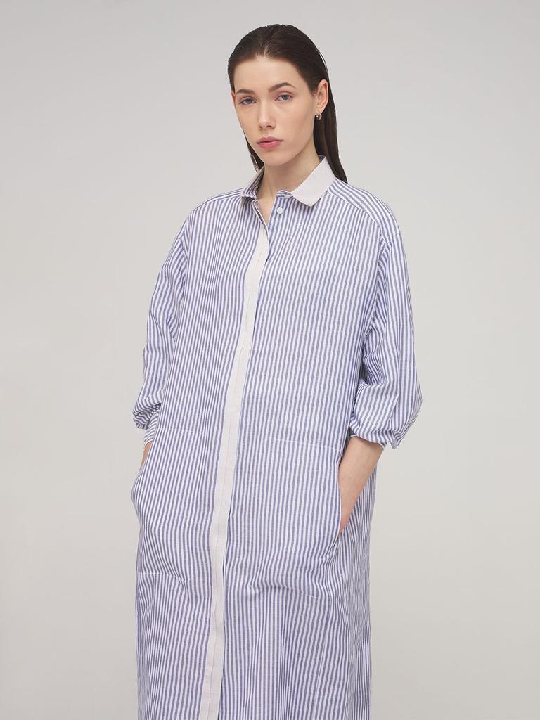 商品AGNONA|Cotton Blend Shirt Dress W/ Belt,价格¥4869,第1张图片