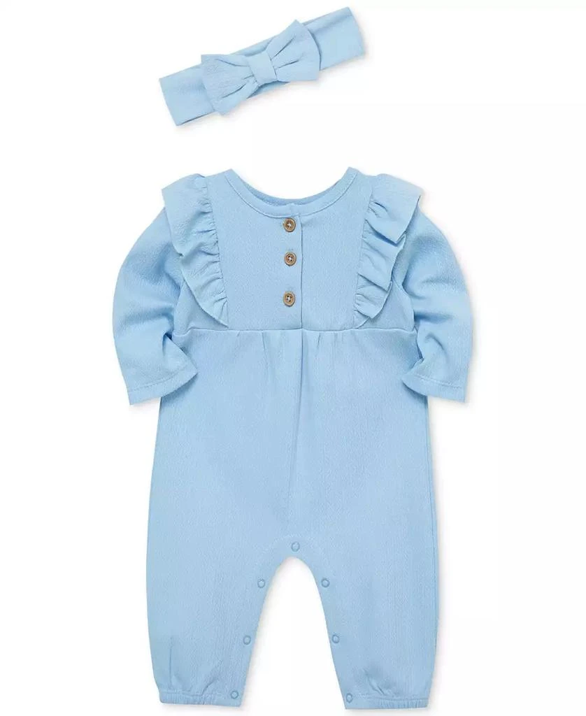 商品Little Me|Baby Girls 2-Pc. Pointelle Coveralls & Headband Set,价格¥110,第3张图片详细描述