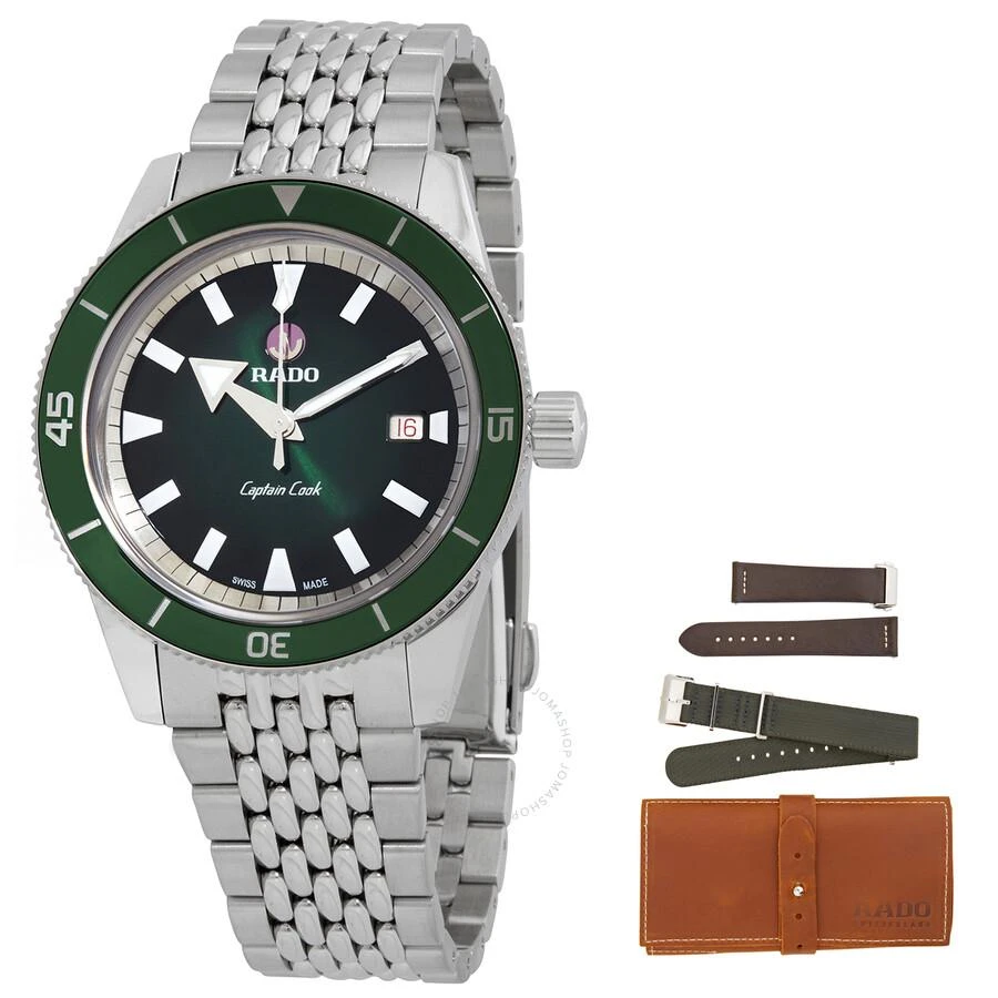 商品Rado|Captain Cook Automatic Green Dial Men's Watch R32505318,价格¥13396,第1张图片