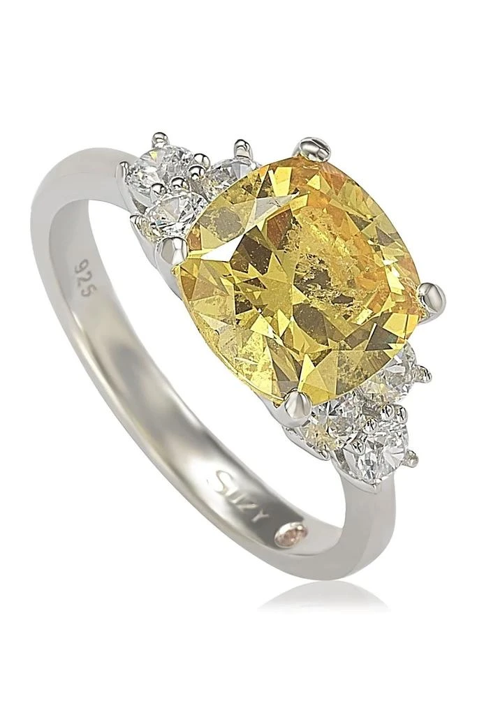 商品Suzy Levian|Sterling Silver Yellow Cubic Zirconia Engagement Ring,价格¥1215,第3张图片详细描述