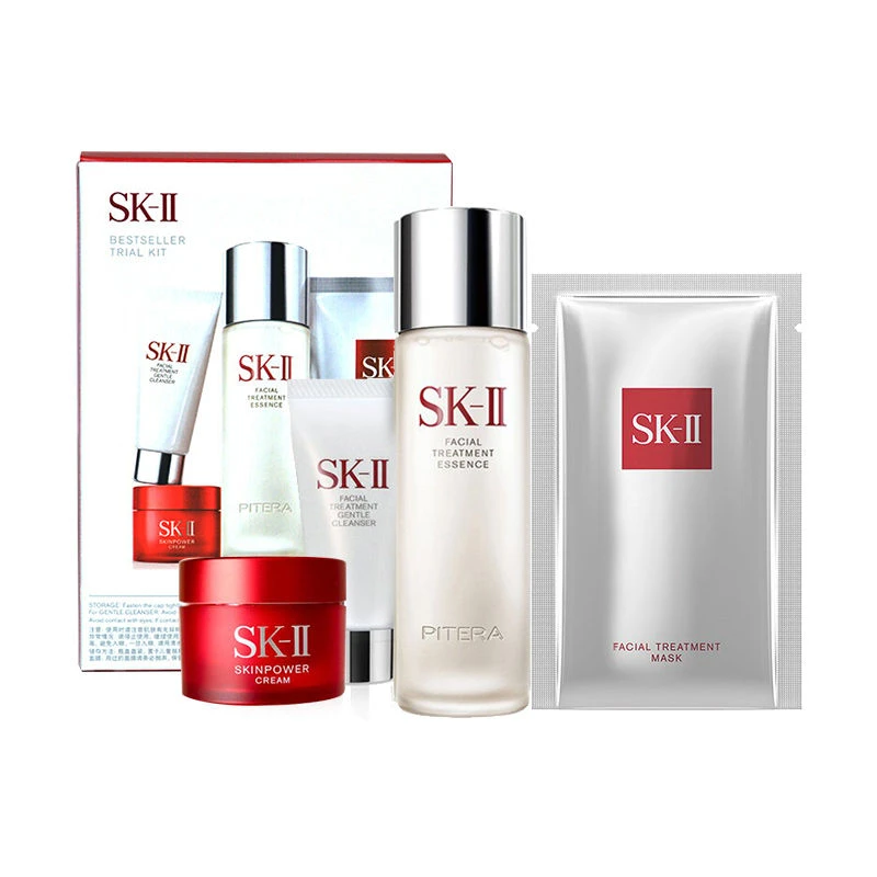 商品SK-II|SK-II 明星体验套装 旅行套装中样4件套 神仙水+精华霜+洗面奶+面膜,价格¥473,第1张图片