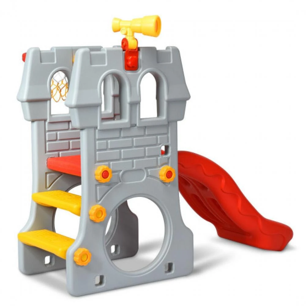 商品Hivvago|5 in 1 Toddler Climber Slide Playset with Basketball Hoop and Telescope,价格¥1832,第4张图片详细描述