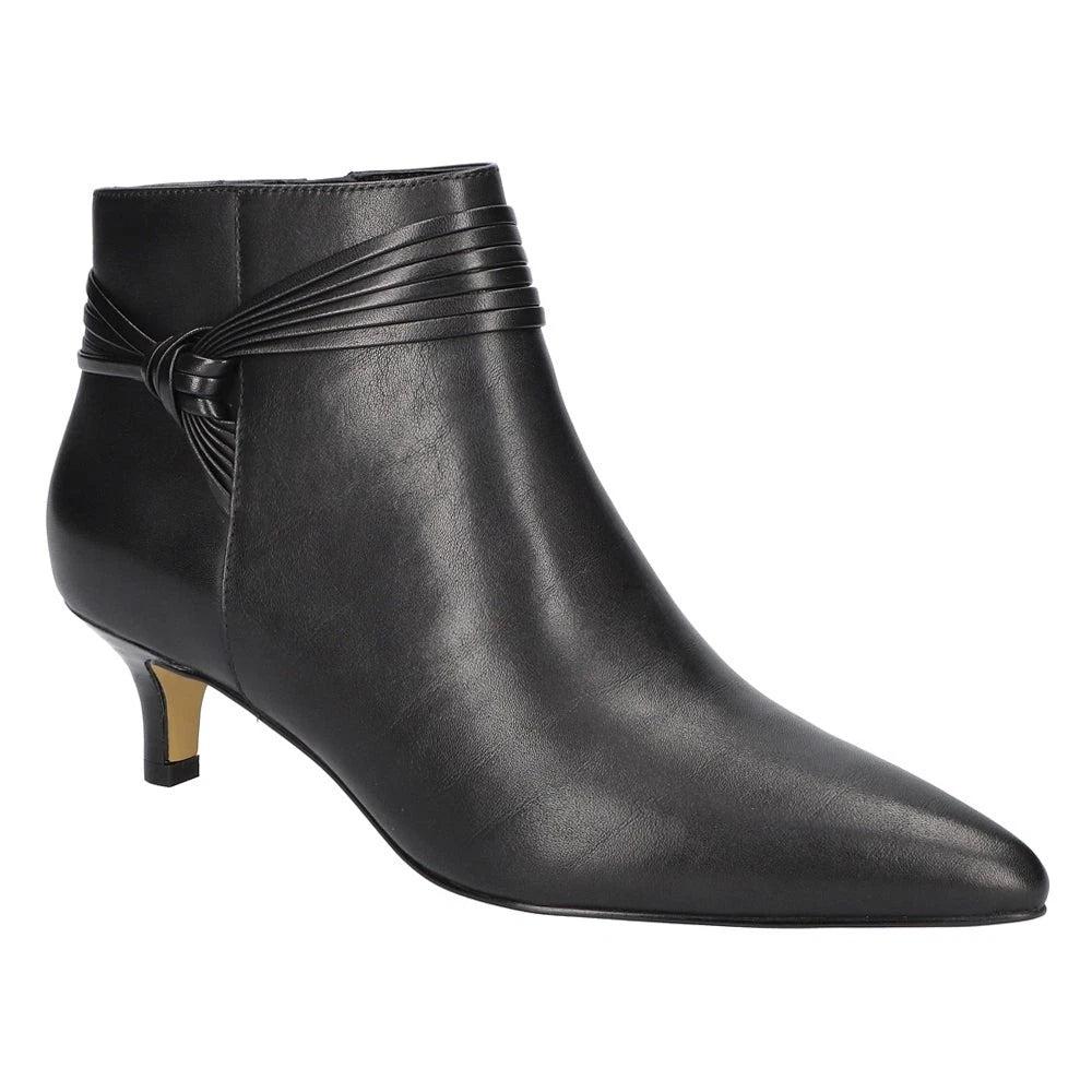Bottines Jani pour femme, en cuir noir, bout pointu et fermeture éclair, LION889 image 2