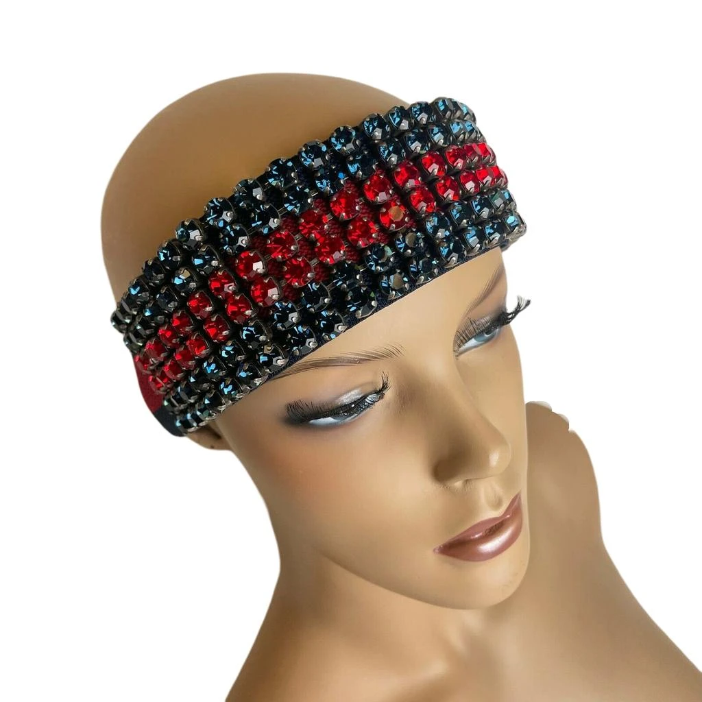 商品Gucci|Gucci Women's Web Elastic Headband with Crystals M/57,价格¥3754,第5张图片详细描述