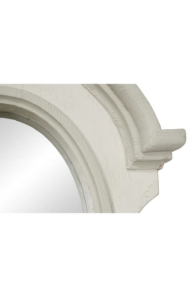 商品SONOMA SAGE HOME|Large White Wood Oval Wall Mirror with Arched Frame & Carved Scrolls,价格¥2417,第2张图片详细描述