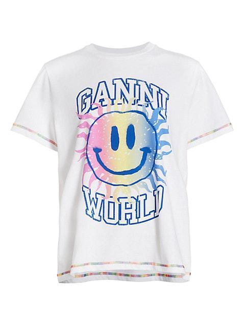 商品Ganni|Light Jersey Smiley Relaxed T-Shirt,价格¥680,第1张图片