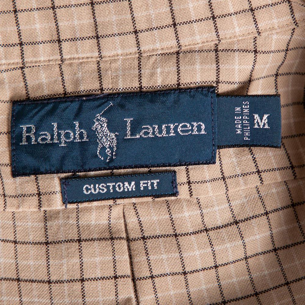 商品[二手商品] Ralph Lauren|Ralph Lauren Beige Checked Cotton Button Front Custom Fit Shirt M,价格¥765,第7张图片详细描述