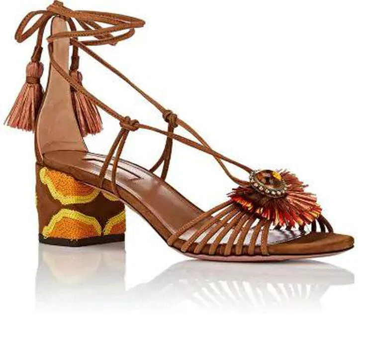 商品Aquazzura|Samba Suede Sandals,价格¥2745,第2张图片详细描述