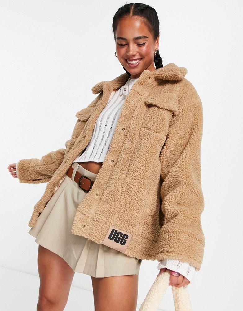 商品UGG|UGG Frankie sherpa trucker jacket in camel,价格¥1342,第1张图片