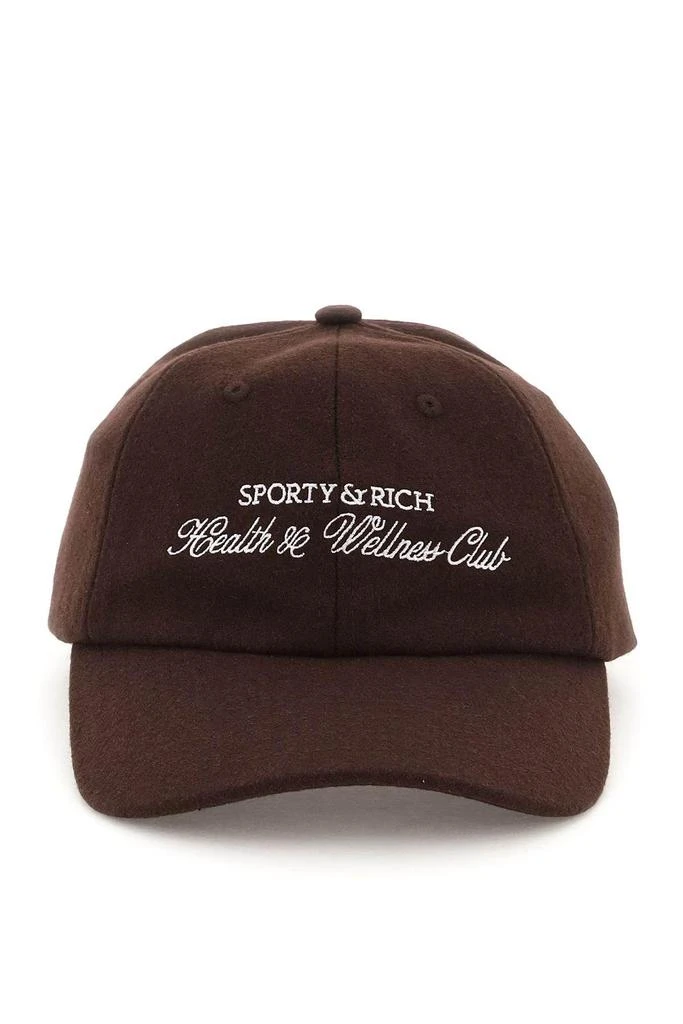商品Sporty & Rich|'HEALTH AND WELLNESS CLUB' WOOL BASEBALL HAT,价格¥288,第1张图片