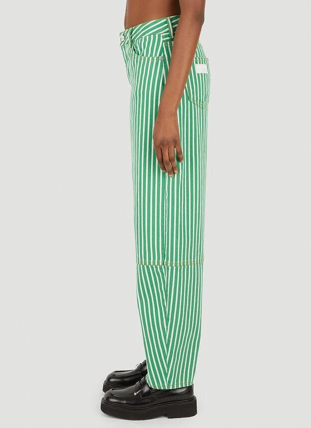 商品Ganni|Striped Pants in Green,价格¥2568,第3张图片详细描述