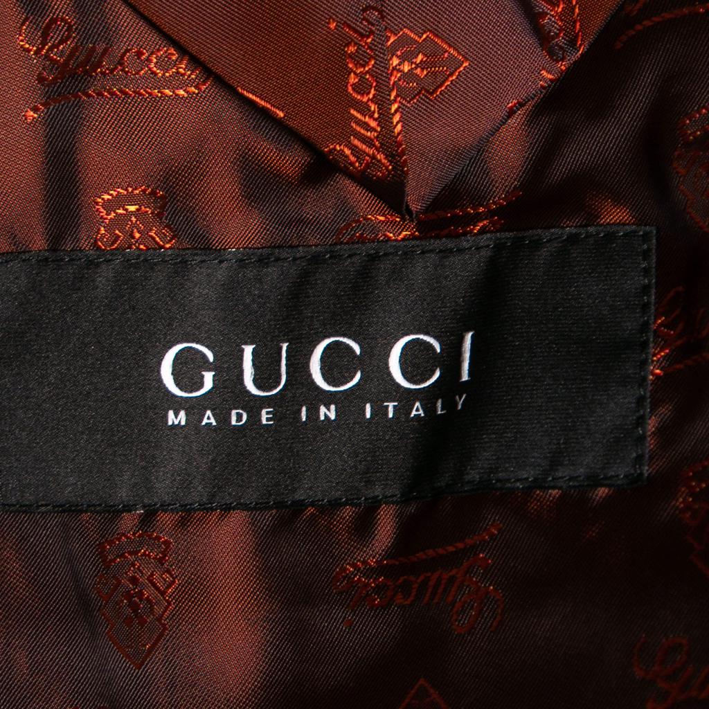 Gucci Red Synthetic Web Line Safari Coat L商品第4张图片规格展示