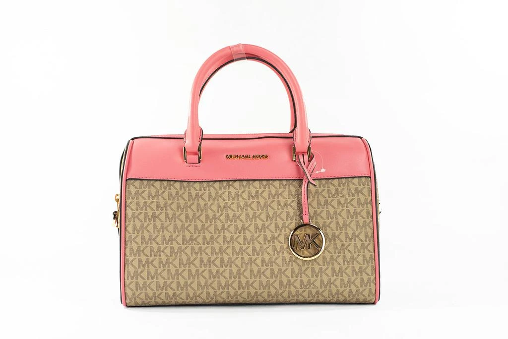 商品Michael Kors|Travel Medium Tea Rose Signature PVC Duffle Crossbody Bag Women's Purse,价格¥2305,第1张图片